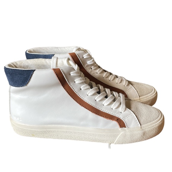 Madewell Sidewalk High Top Sneakers in Colorblock Leather Sz. W - 8 M 6.5 - Picture 4 of 9